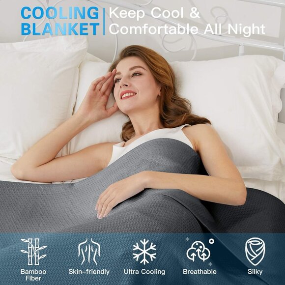 Cooling Blanket, 100% Rayon Derived from Bamboo, Cool Summer Blanket - Picture 5 of 6